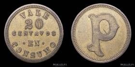 Argentina / Paraguay. Ficha. 20 Centavos en Consumo