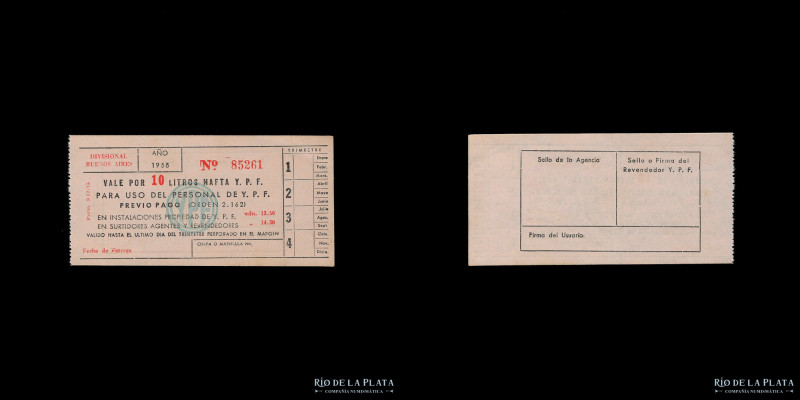 Argentina. 1958. Vale x 10 litros de nafta YPF (UNC)

Nota: Todos los precios ...