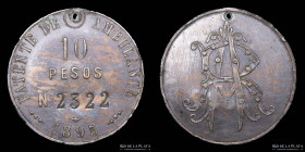 Argentina. 1895. Patente de Ambulante 10 Pesos