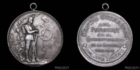 Paraguay. 1915. Centro Guerreros del Paraguay 50º Aniversario. Plata