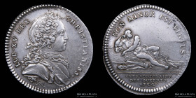 Francia. 1722. Luis XV Token de guerra. Plata