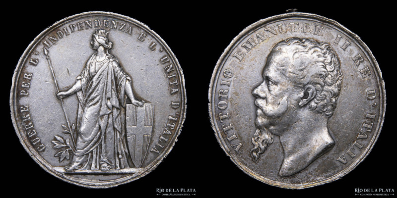 Italia. 1866. Vittorio Emanuele II. Commemorativa de la guerra de independencia ...