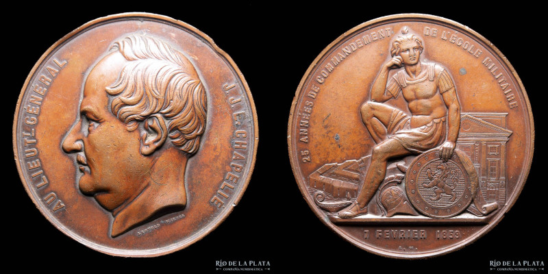 Países Bajos. 1859. Teniente General J.J.E. Chapelié. 25º Aniversario del colegi...