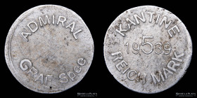 Alemania. Argentina. Ficha. 5 Reichsmark. Admiral Graf Spee. Kantine