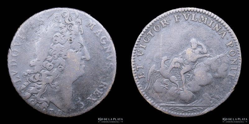 Francia. 1698. Jetón. Louis XIV (1643-1715) Cobre; 26mm; 5.66g. A: LVDOVICVS · M...