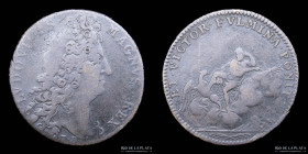 Francia. 1698. Jeton. Luis XIV. Et victor fvlmina ponit