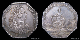 Francia. 1732.  Jeton. Roettiers. Luis XV.  Inspectores de madera. Plata