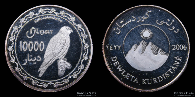 Kurdistan. Token 10000 Dinar 2006. AG.999; 27.3mm; 7.9g. KMX5 (Proof)

Nota: T...