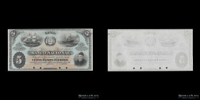Buenos Aires. Banco Nacional. Specimen 5 Pesos Fuertes 1873. Bauman Plate