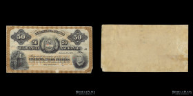 Buenos Aires. Banco Nacional. Proof 50 Pesos Fuertes 1873. Bauman Plate