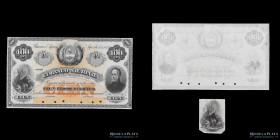 Buenos Aires. Banco Nacional. Color Trial 100 Pesos Fuertes 1873