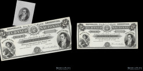 Buenos Aires. Banco Nacional. Proof 2 Pesos 1883. Pick S695p