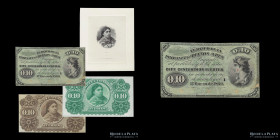 Buenos Aires. Banco Provincia. Proof 10 Centesimos 1869. Bauman Plate