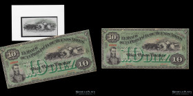 Buenos Aires. Banco Provincia. Proof 10 Pesos 1873. Bauman Plate