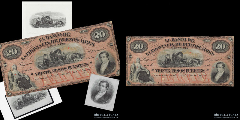 Argentina. Buenos Aires. El Banco de la Provincia de Buenos Aires. Proof 20 Peso...
