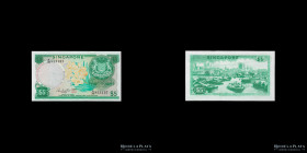 Singapore. 5 Dollars 1973. Red Seal. Pick 2d