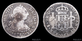 Santiago. Carlos III. 2 Reales 1780 DA. KM30