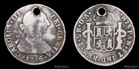 Santiago. Carlos III. 2 Reales 1786 DA. KM30