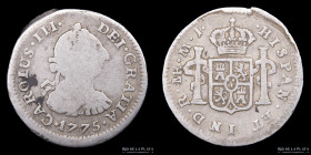Lima. Carlos III. 1/2 Real 1775 MJ. KM74