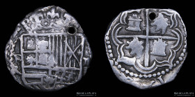 Potosi. Felipe II. 2 Reales 1589/1600 B. Macuquina