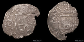 Potosi. Felipe II. 1/4 Real 1574-75 R. Macuquina. CJ 6.6