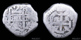 Potosi. Carlos III. 2 reales 1760 VY. Macuquina. CJ 55.3