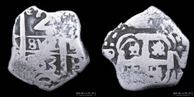 Potosi. Carlos III. 2 reales 1763 VY. Macuquina. CJ 55.4