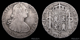 Potosi. Carlos IV. 8 Reales 1808 PJ. CJ 76.20