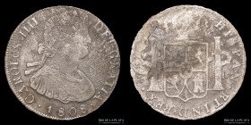 Potosi. Carlos IV. 4 Reales 1808 PJ. CJ 77.20.1