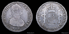 Potosi. Carlos IV. 1 Real 1808 PJ. CJ 79.20.2