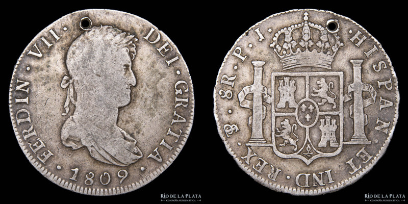 Potosí. Fernando VII (1808-1833) 8 Reales 1809 PJ (Pedro Martin Albizu, Juan Pal...