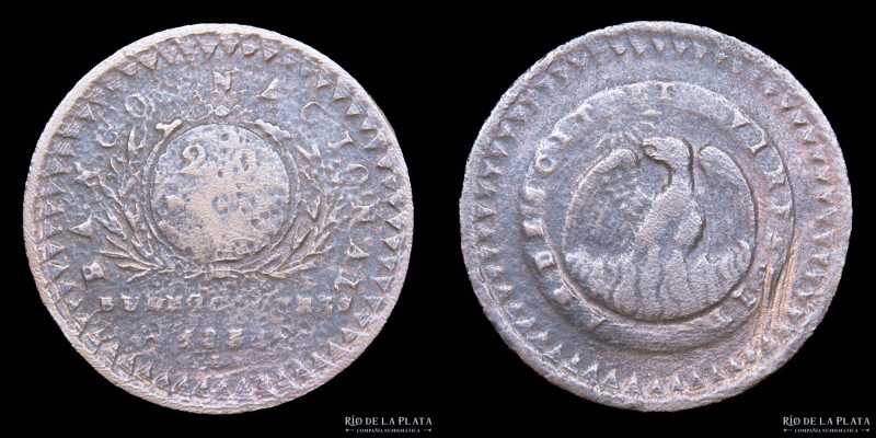 Argentina. Buenos Aires. 20 Décimos 1831. Buenos Aires mint. Cobre; 31.5mm; 20.5...