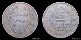 Argentina. Buenos Aires. 5 Decimos de Real 1827. CJ 9.1.13