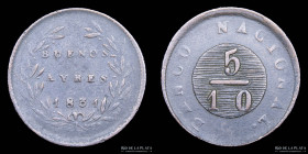 Argentina. Buenos Aires. 5 Decimos de Real 1831. CJ 12.1