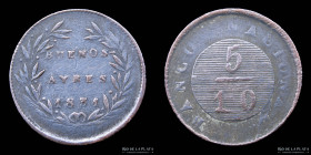 Argentina. Buenos Aires. 5 Decimos de Real 1831. CJ 12.1.3