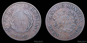 Argentina. Buenos Aires. 1 Real 1840. CJ 16.1.10