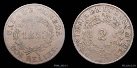 Argentina. Buenos Aires. 2 Reales 1853. CJ 18.2.3