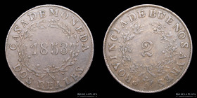 Argentina. Buenos Aires. 2 Reales 1853. CJ 18.4.5