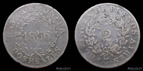Argentina. Buenos Aires. 2 Reales 1856. CJ 21.1