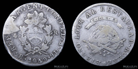 Argentina. La Rioja. 4 Reales 1849 B. Cuño quebrado. CJ 60.1