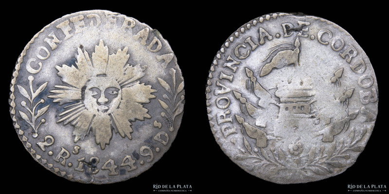 Argentina. Córdoba. 2 Reales 1844. AG.750; 27mm; 6.32g. CJ 49 (F)

Nota: Todos...