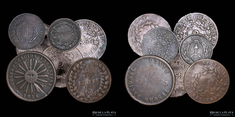 Argentina. Lote x7. Buenos Aires 1823 a 1860. Interesante grupo representativo q...