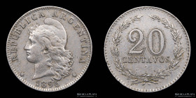 Argentina. 20 Centavos 1896. CJ 52