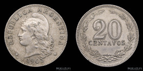 Argentina. 20 Centavos 1905. CJ 56