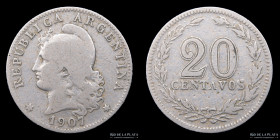 Argentina. 20 Centavos 1907. CJ 58