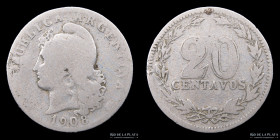Argentina. 20 Centavos 1908. CJ 59