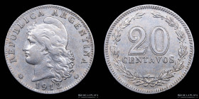 Argentina. 20 Centavos 1912. CJ 63