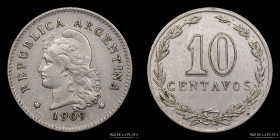 Argentina. 10 Centavos 1909. CJ 98