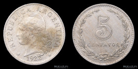 Argentina. 5 Centavos 1922. CJ 153