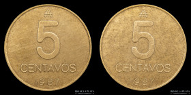 Argentina. Error 5 Centavos 1987. Reverso/Reverso